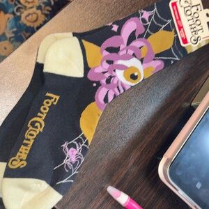 Black and Purple Floral Socks